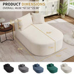 Chaise longue in velluto a coste da 67.5, seduta ampia, poltrona king con seduta profonda e 2 cuscini, divano letto convertibile senza struttura per il soggiorno