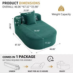 Chaise longue in velluto a coste da 67.5, seduta ampia, poltrona king con seduta profonda e 2 cuscini, divano letto convertibile senza struttura per il soggiorno