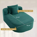 Chaise longue in velluto a coste da 67.5, seduta ampia, poltrona king con seduta profonda e 2 cuscini, divano letto convertibile senza struttura per il soggiorno