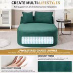 Chaise longue in velluto a coste da 67.5, seduta ampia, poltrona king con seduta profonda e 2 cuscini, divano letto convertibile senza struttura per il soggiorno