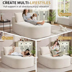 Chaise longue in velluto a coste da 67.5, seduta ampia, poltrona king con seduta profonda e 2 cuscini, divano letto convertibile senza struttura per il soggiorno