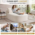 Chaise longue in velluto a coste da 67.5, seduta ampia, poltrona king con seduta profonda e 2 cuscini, divano letto convertibile senza struttura per il soggiorno