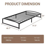 Estructura de cama de metal, estructura de cama tipo plataforma con diseño arqueado, listones de soporte resistentes de alta capacidad, base de colchón robusta, fácil montaje, no necesita somier