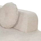 Sofá seccional extragrande de 122'', sofá de tela elegante con tres cojines redondos y espuma de alta resiliencia