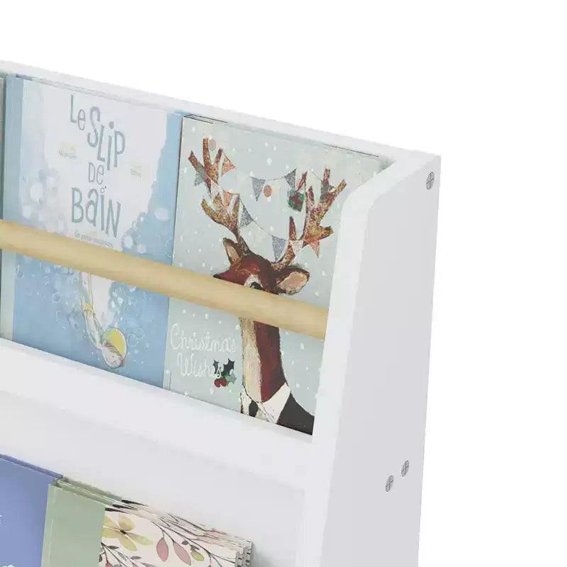 Libreria a tre ripiani per bambini da 56 cm Aiuta a mantenere in ordine camerette e sale giochi Adatta a bambini dai 3 anni in su Bianca