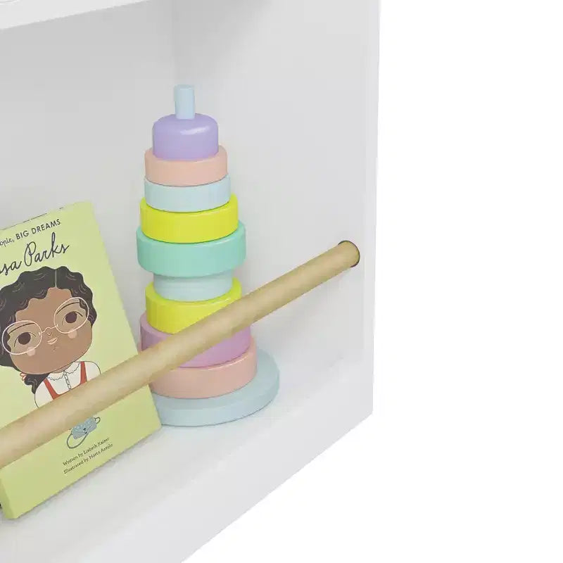 Libreria a tre ripiani per bambini da 56 cm Aiuta a mantenere in ordine camerette e sale giochi Adatta a bambini dai 3 anni in su Bianca