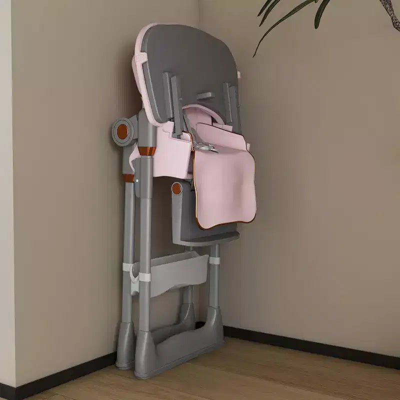 Seggiolone Portatile Regolabile da Neonato a Bambino (0-6 Anni) con Ruote Bloccabili, Cintura a 5 Punti e Design Facile da Pulire, per Casa