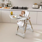 Portable Adjustable High Chair Infant to Toddler Feeding Seat (0-6 Years) with Locking Wheels, 5-Point Belt & Easy-Wipe Design, for Home