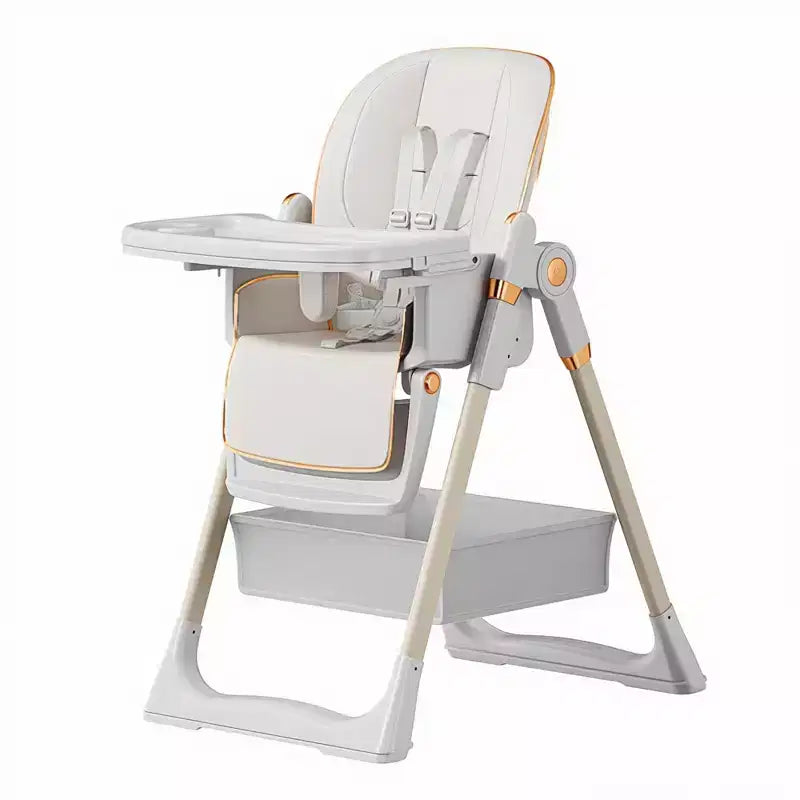 Seggiolone Portatile Regolabile da Neonato a Bambino (0-6 Anni) con Ruote Bloccabili, Cintura a 5 Punti e Design Facile da Pulire, per Casa
