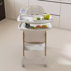 Portable Adjustable High Chair Infant to Toddler Feeding Seat (0-6 Years) with Locking Wheels, 5-Point Belt & Easy-Wipe Design, for Home
