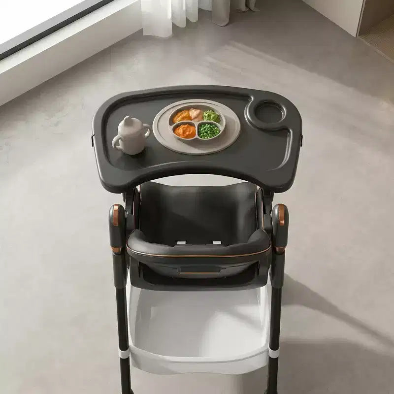 Seggiolone Portatile Regolabile da Neonato a Bambino (0-6 Anni) con Ruote Bloccabili, Cintura a 5 Punti e Design Facile da Pulire, per Casa
