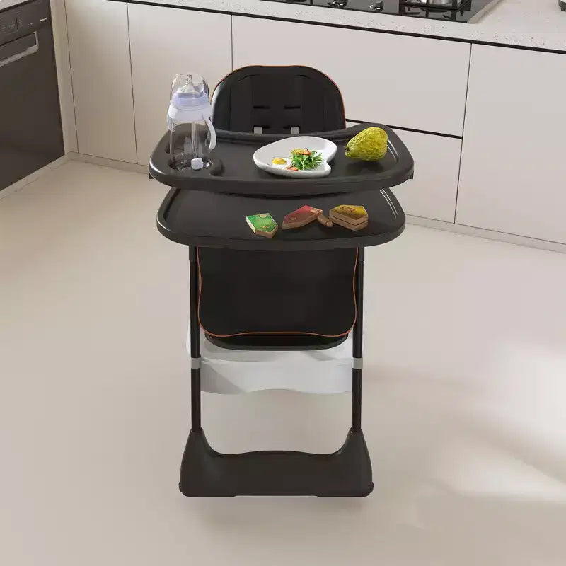Seggiolone Portatile Regolabile da Neonato a Bambino (0-6 Anni) con Ruote Bloccabili, Cintura a 5 Punti e Design Facile da Pulire, per Casa
