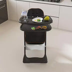 Portable Adjustable High Chair Infant to Toddler Feeding Seat (0-6 Years) with Locking Wheels, 5-Point Belt & Easy-Wipe Design, for Home