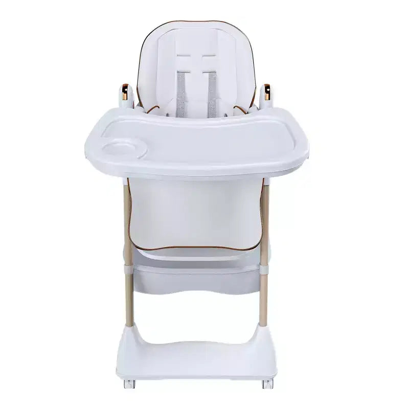 Seggiolone Portatile Regolabile da Neonato a Bambino (0-6 Anni) con Ruote Bloccabili, Cintura a 5 Punti e Design Facile da Pulire, per Casa