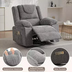 360° draaibare relaxfauteuil, losse sofa, extra grote relaxfauteuil voor volwassenen met vibratiemassage en lendenverwarming, sofa voor de woonkamer
