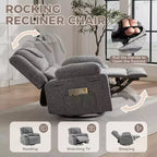 360° draaibare relaxfauteuil, losse sofa, extra grote relaxfauteuil voor volwassenen met vibratiemassage en lendenverwarming, sofa voor de woonkamer