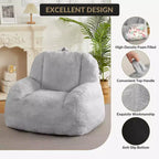 Riesiges Sitzsacksofa aus Kunstleder - Sitzsack für Erwachsene mit Polsterung und Griffen - perfekt für das Wohnzimmer - äußerst bequem.