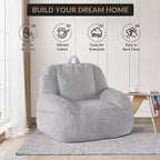 Riesiges Sitzsacksofa aus Kunstleder - Sitzsack für Erwachsene mit Polsterung und Griffen - perfekt für das Wohnzimmer - äußerst bequem.