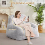 Riesiges Sitzsacksofa aus Kunstleder - Sitzsack für Erwachsene mit Polsterung und Griffen - perfekt für das Wohnzimmer - äußerst bequem.