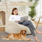 Riesiges Sitzsacksofa aus Kunstleder - Sitzsack für Erwachsene mit Polsterung und Griffen - perfekt für das Wohnzimmer - äußerst bequem.