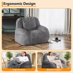 Riesiges Sitzsacksofa aus Kunstleder - Sitzsack für Erwachsene mit Polsterung und Griffen - perfekt für das Wohnzimmer - äußerst bequem.