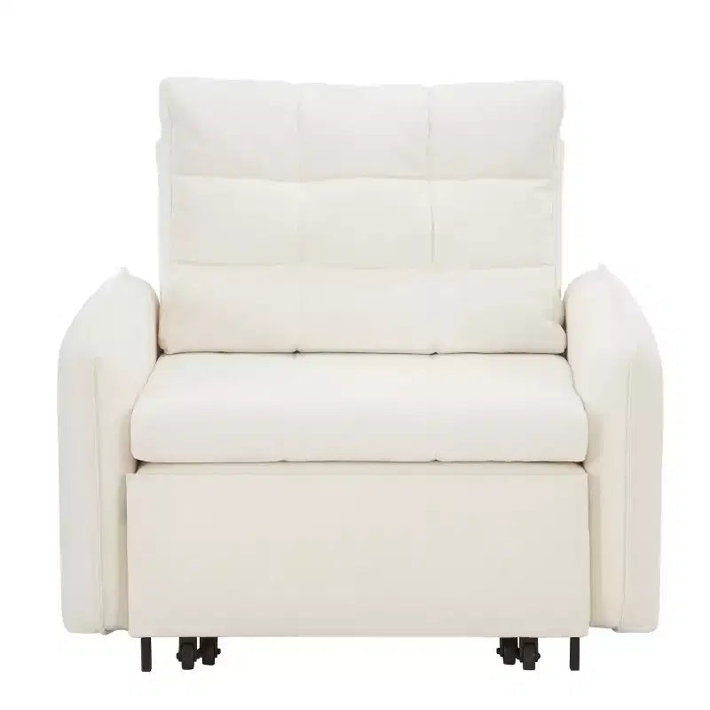 Poltrona moderna con lounge estraibile, letto trasformabile 3 in 1, divano letto singolo per soggiorno, appartamento o ufficio