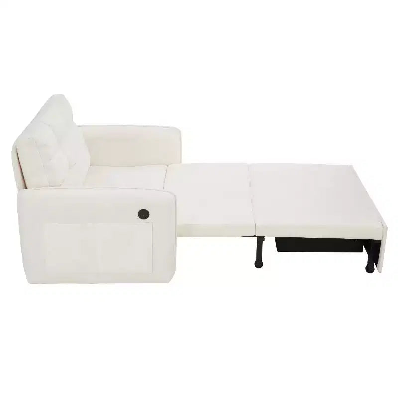 Poltrona moderna con lounge estraibile, letto trasformabile 3 in 1, divano letto singolo per soggiorno, appartamento o ufficio