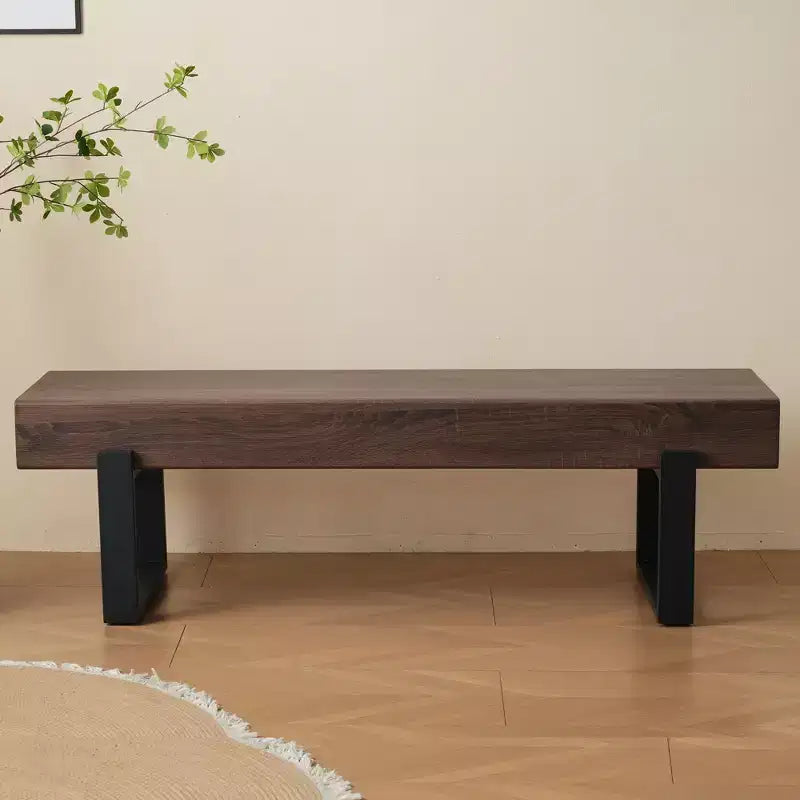 Panca da pranzo da fattoria da 149,86 cm con piano in MDF e gambe in metallo per molteplici usi