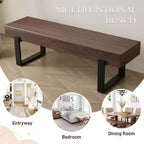 Banquette de salle à manger style campagne 59, avec plateau en MDF et pieds en métal, pour usages multiples
