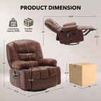 Um 360° drehbarer Relaxsessel mit Wärme- und Massagefunktion, manueller Schaukel-Relaxsessel, Getränkehalter und Aufbewahrungstaschen, Chenille/PU-Leder für Wohnzimmer und Schlafzimmer