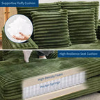 Übergroße Chaiselongue für den Innenbereich, Cord-Lounge-Sofa, Getränkehalter und Dekokissen, für Zuhause, Schlafzimmer und Büro