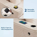 Übergroße Chaiselongue für den Innenbereich, Cord-Lounge-Sofa, Getränkehalter und Dekokissen, für Zuhause, Schlafzimmer und Büro