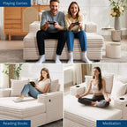 Übergroße Chaiselongue für den Innenbereich, Cord-Lounge-Sofa, Getränkehalter und Dekokissen, für Zuhause, Schlafzimmer und Büro