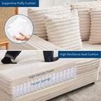 Übergroße Chaiselongue für den Innenbereich, Cord-Lounge-Sofa, Getränkehalter und Dekokissen, für Zuhause, Schlafzimmer und Büro