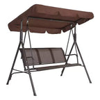 Silla columpio de patio para 3 personas, toldo ajustable, estructura de acero resistente, impermeable y resistente a los rayos UV, capacidad de 500 LBS, para jardín, patio trasero o césped