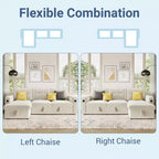84-Zoll-Samt-Schlafsofa in L-Form - umwandelbares ausziehbares Ecksofa mit Stauraum, Ladestation und LED-Leuchten für das Wohnzimmer