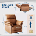 PU Leather Recliner Chair for Living Room - 270 Swivel Rocking Glider, Adjustable Recline, Double-Layer Armrests, Comfortable Single Large Sofa