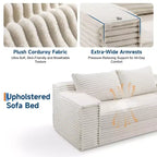 75-Zoll-Schlafsofa für zwei Personen, umwandelbares Futon-Sofa mit 2 Kissen, rahmenloses Ausziehsofa für Wohnzimmer und Schlafzimmer, keine Montage erforderlich