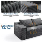 75-Zoll-Schlafsofa für zwei Personen, umwandelbares Futon-Sofa mit 2 Kissen, rahmenloses Ausziehsofa für Wohnzimmer und Schlafzimmer, keine Montage erforderlich