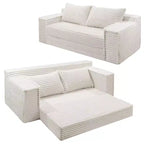 75-Zoll-Schlafsofa für zwei Personen, umwandelbares Futon-Sofa mit 2 Kissen, rahmenloses Ausziehsofa für Wohnzimmer und Schlafzimmer, keine Montage erforderlich