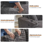 Extra brede chaise longue van 60 inch voor binnen, met bekerhouders en USB-poorten, gestoffeerde slaapbank om te lezen - grijs