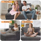 Extra brede chaise longue van 60 inch voor binnen, met bekerhouders en USB-poorten, gestoffeerde slaapbank om te lezen - grijs