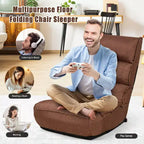 Sillón de suelo plegable de 4 posiciones, sofá perezoso con respaldo y reposacabezas ajustables