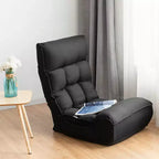 Sillón de suelo plegable de 4 posiciones, sofá perezoso con respaldo y reposacabezas ajustables