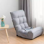 Sillón de suelo plegable de 4 posiciones, sofá perezoso con respaldo y reposacabezas ajustables