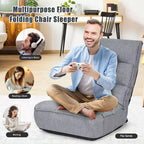 Sillón de suelo plegable de 4 posiciones, sofá perezoso con respaldo y reposacabezas ajustables