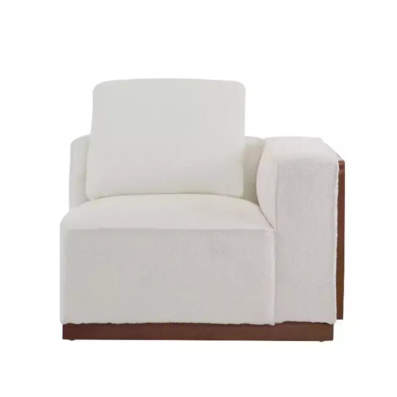 Divano modulare imbottito a 4 posti Evelyn con cuscini, Beige/Marrone